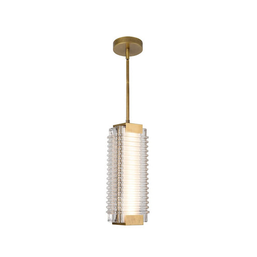 Alora Alai 16" Pendant, Brass/Ribbed/Clear Ribbed - PD374316VBCR-UNV