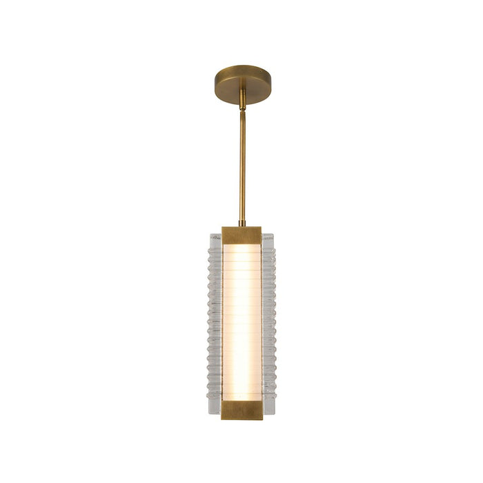 Alora Alai 16" Pendant, Brass/Ribbed/Clear Ribbed