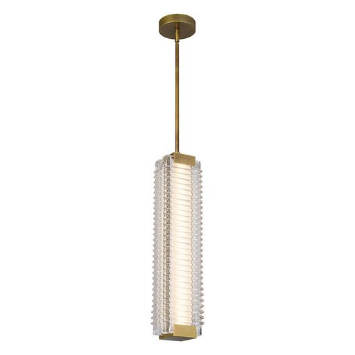 Alora Alai 24" Pendant, Brass/Ribbed/Clear Ribbed - PD374624VBCR-UNV