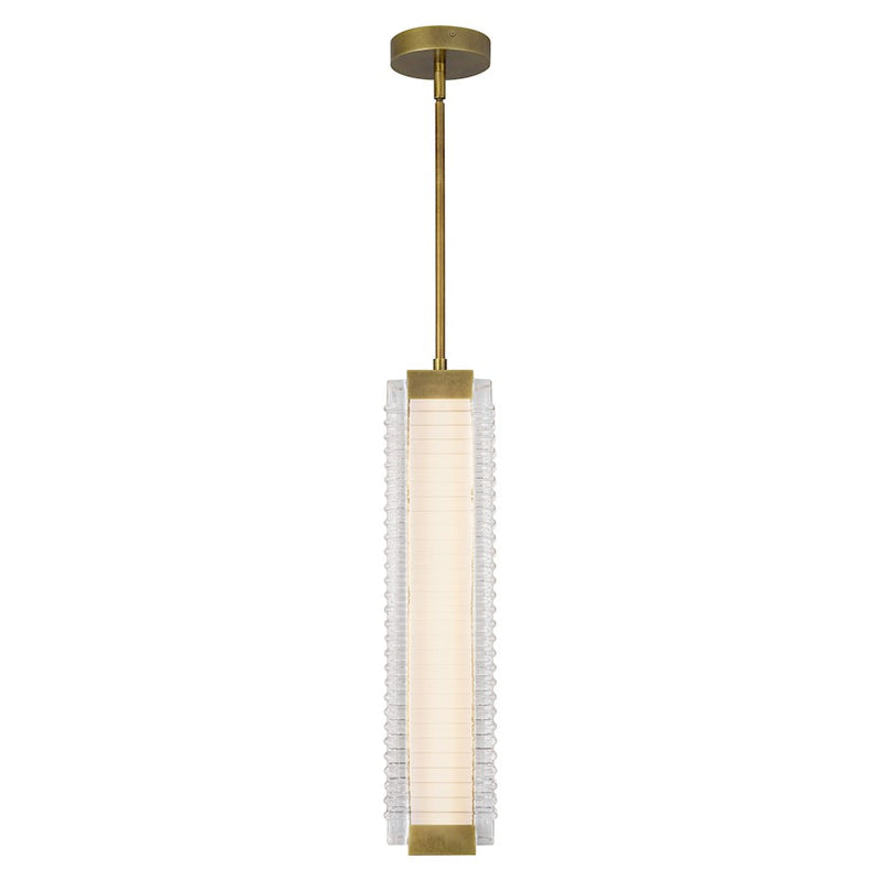 Alora Alai 24" Pendant, Brass/Ribbed/Clear Ribbed