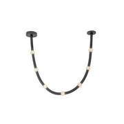 Kuzco Corda 7-ft LED Pendant, 32W, Black/Opal Glass - PD39307-BK-OP-UNV