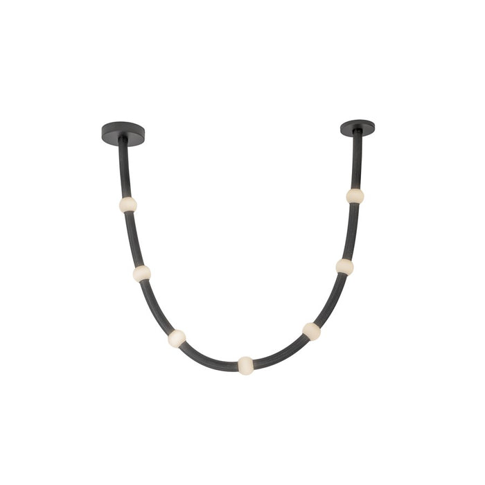 Kuzco Corda 7-ft LED Pendant, 32W, Black/Opal Glass - PD39307-BK-OP-UNV
