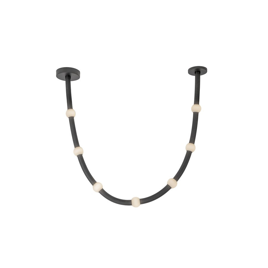 Kuzco Corda 7-ft LED Pendant, 32W, Black/Opal Glass - PD39307-BK-OP-UNV