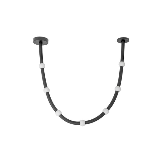 Kuzco Corda 7-ft LED Pendant, 32W, Black/Opal Glass