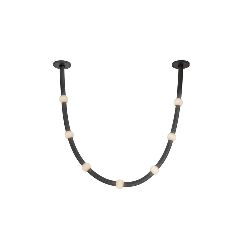 Kuzco Corda 7-ft LED Pendant, 32W/RT, Black/Opal Glass - PD39307-BK-OP-UNV-RT