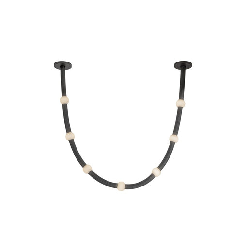 Kuzco Corda 7-ft LED Pendant, 32W/RT, Black/Opal Glass - PD39307-BK-OP-UNV-RT