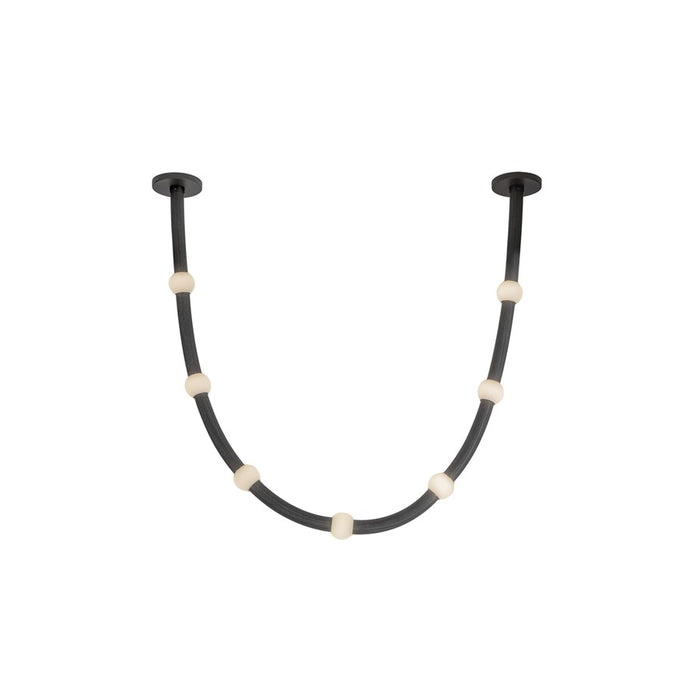 Kuzco Corda 7-ft LED Pendant, 32W/RT, Black/Opal Glass - PD39307-BK-OP-UNV-RT