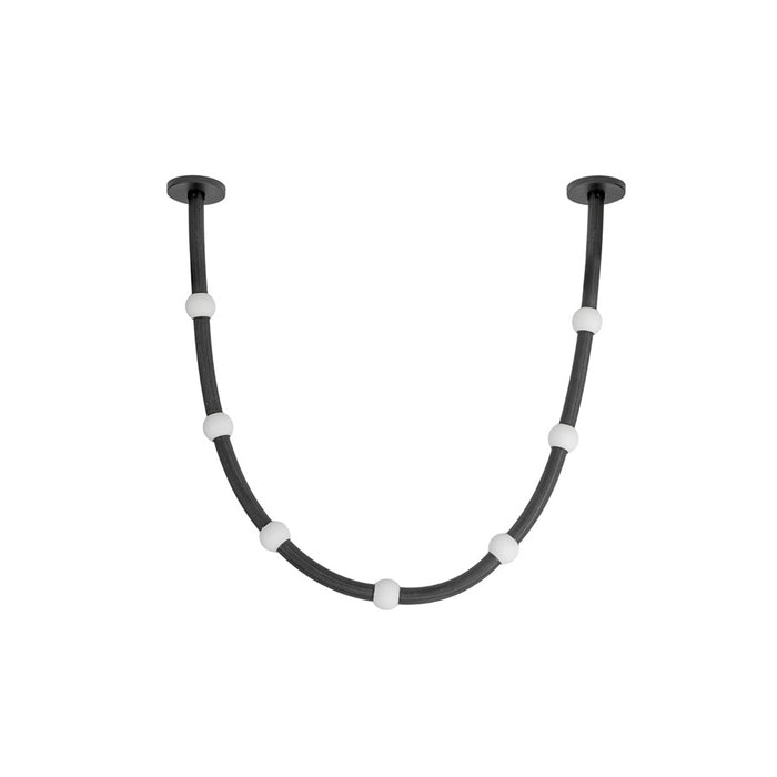 Kuzco Corda 7-ft LED Pendant, 32W/RT, Black/Opal Glass