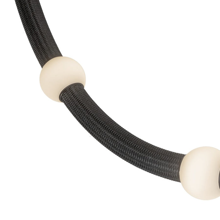 Kuzco Corda 7-ft LED Pendant, 32W/RT, Black/Opal Glass