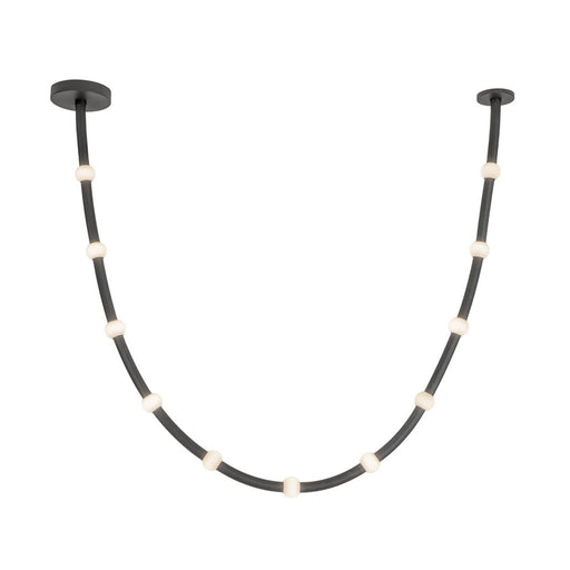 Kuzco Corda 10-ft LED Pendant, 48W, Black/Opal Glass - PD39310-BK-OP-UNV-010