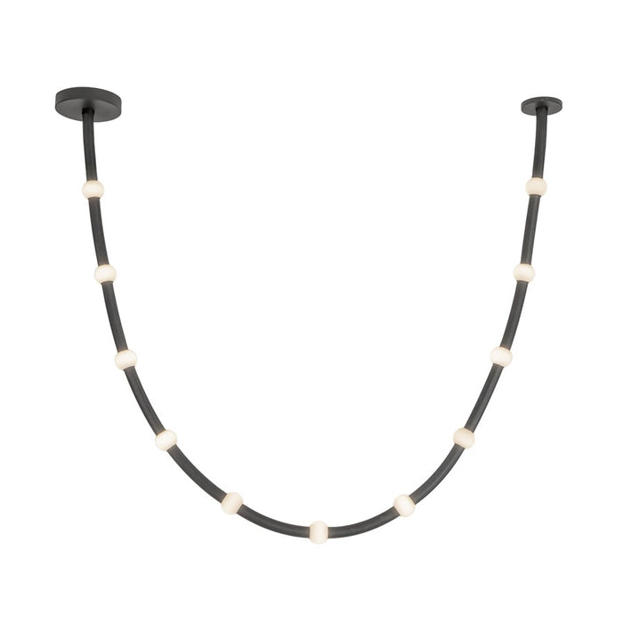 Kuzco Corda 10-ft LED Pendant, 48W, Black/Opal Glass - PD39310-BK-OP-UNV-010