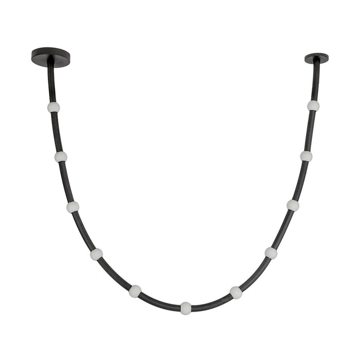 Kuzco Corda 10-ft LED Pendant, 48W, Black/Opal Glass