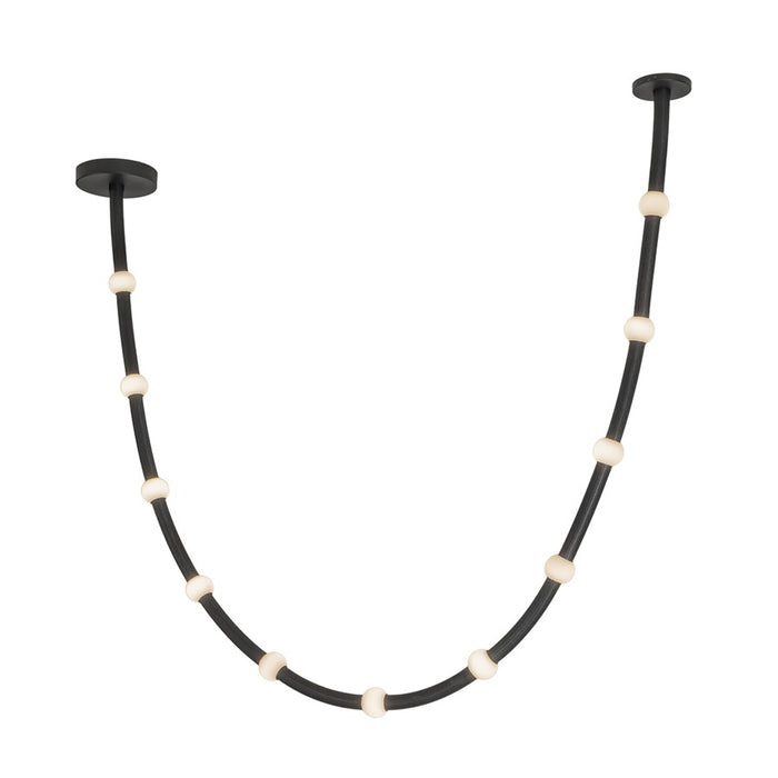 Kuzco Corda 10-ft LED Pendant, 48W, Black/Opal Glass