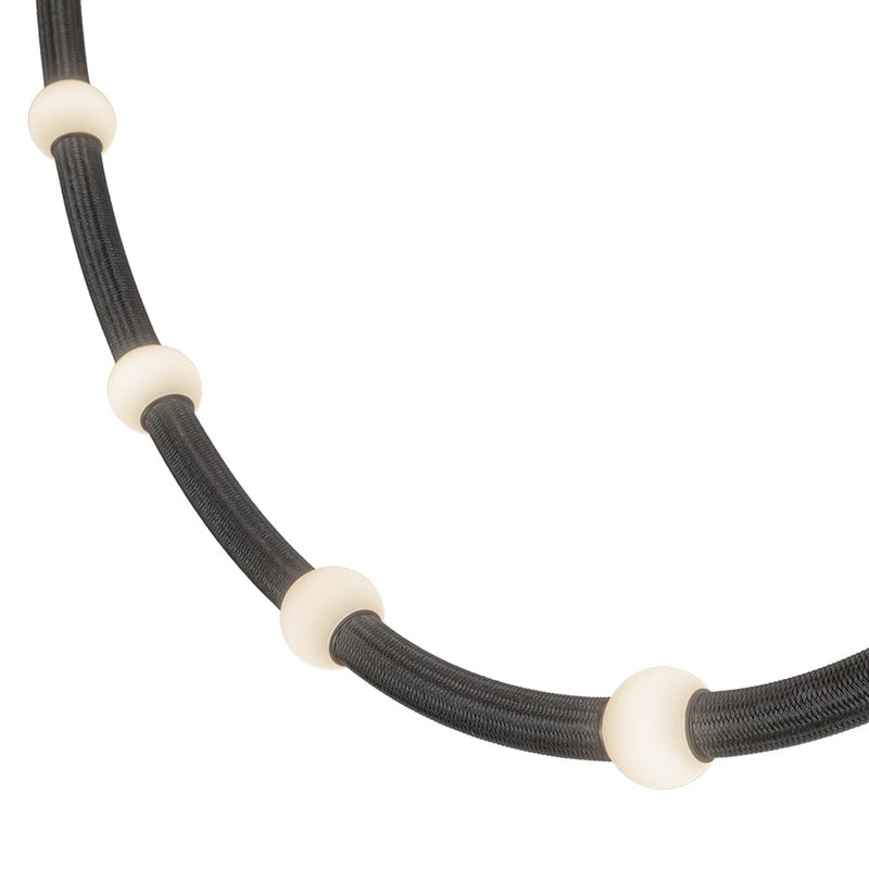 Kuzco Corda 10-ft LED Pendant, 48W, Black/Opal Glass