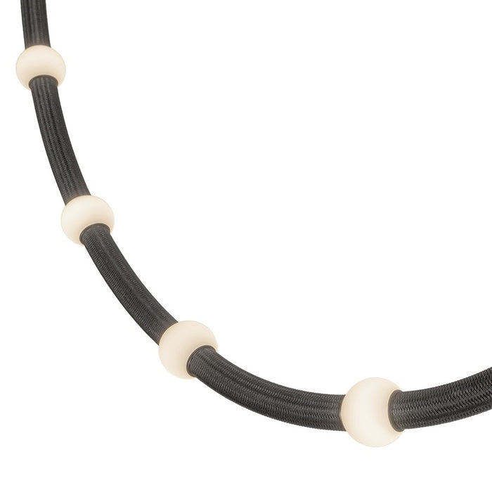 Kuzco Corda 10-ft LED Pendant, 48W, Black/Opal Glass