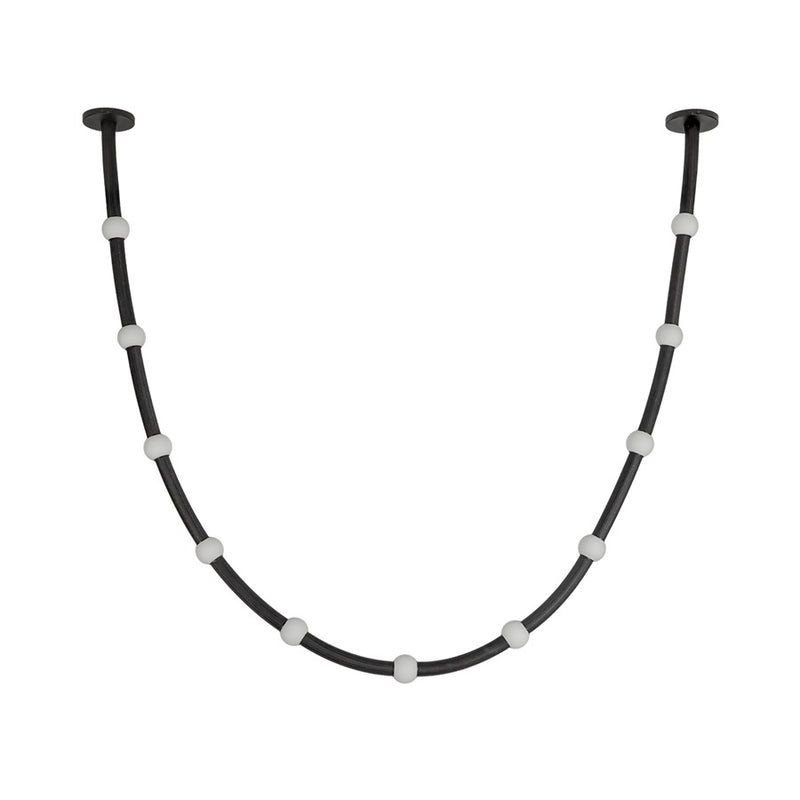 Kuzco Corda 10" LED Pendant, 48W/RT, Black/Opal Glass