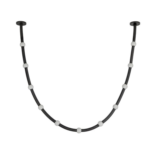 Kuzco Corda 10" LED Pendant, 48W/RT, Black/Opal Glass