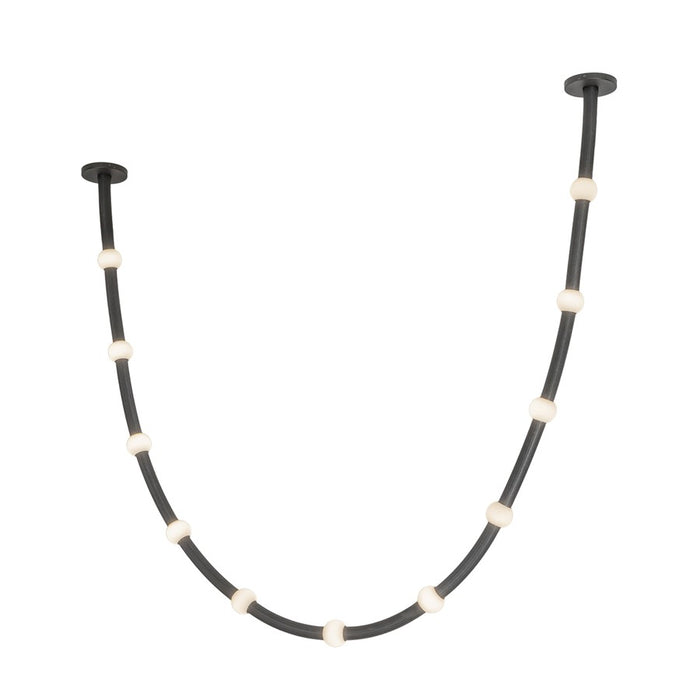 Kuzco Corda 10" LED Pendant, 48W/RT, Black/Opal Glass