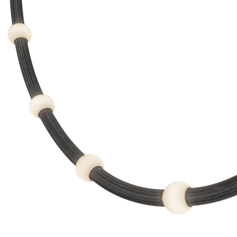 Kuzco Corda 10" LED Pendant, 48W/RT, Black/Opal Glass