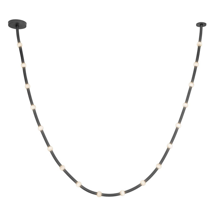 Kuzco Corda 17-ft LED Pendant, 76W, Black/Opal Glass - PD39317-BK-OP-UNV-010