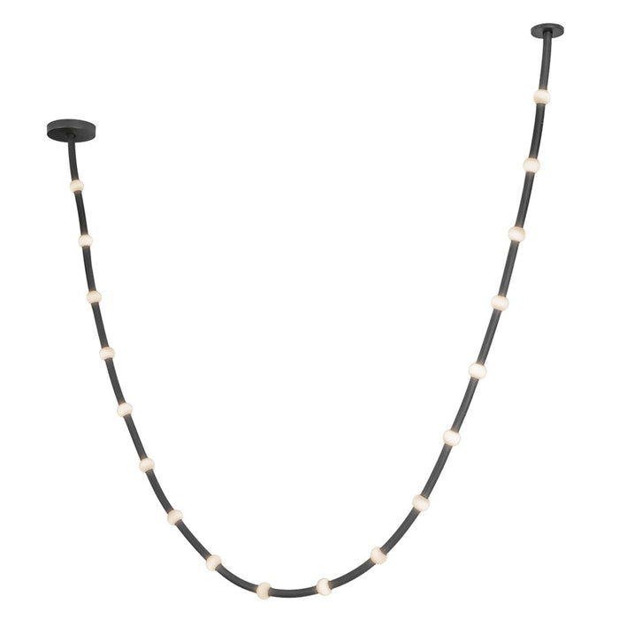 Kuzco Corda 17-ft LED Pendant, 76W, Black/Opal Glass