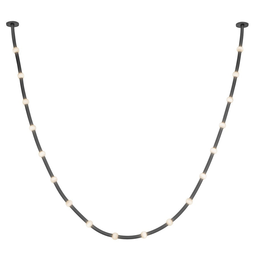 Kuzco Corda 17" LED Pendant, 76W/RT, Black/Opal Glass - PD39317-BK-OP-UNV-010-RT
