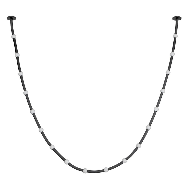 Kuzco Corda 17" LED Pendant, 76W/RT, Black/Opal Glass