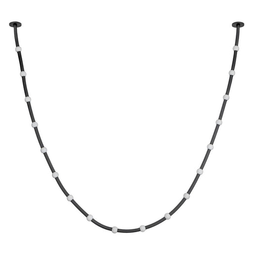 Kuzco Corda 17" LED Pendant, 76W/RT, Black/Opal Glass