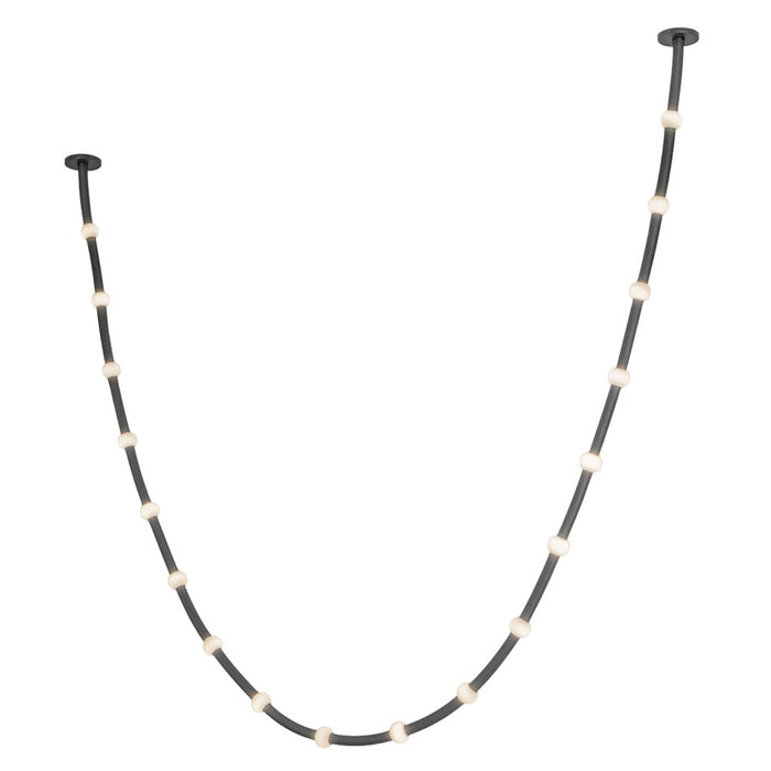 Kuzco Corda 17" LED Pendant, 76W/RT, Black/Opal Glass