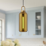 Alora Mood Soji 5in 1-Light Pendant | Japanese-Inspired Aged Gold and Copper Glass | Kitchen Island & Dining Room | Model PD401505AGCP
