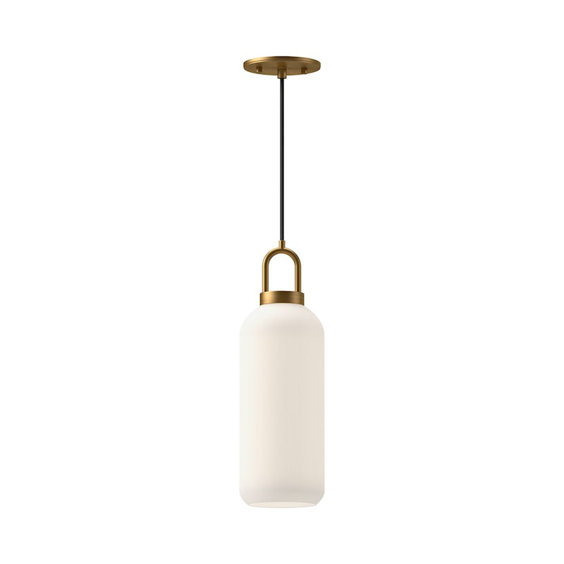 Kuzco Soji 1-Light 5in Pendant | Aged Gold and Opal Matte Glass | Kitchen Island & Dining Room | 8 x 1 x 14.88 in | Model PD401505AGOP