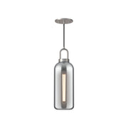 Kuzco Soji 5in 1-Light Pendant | Traditional Brushed Nickel and Smoked Solid Glass | Kitchen Island & Dining Room | Model PD401505BNSM
