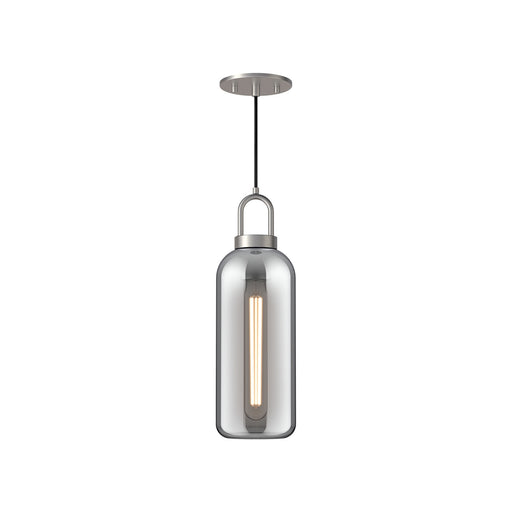 Kuzco Soji 5in 1-Light Pendant | Traditional Brushed Nickel and Smoked Solid Glass | Kitchen Island & Dining Room | Model PD401505BNSM