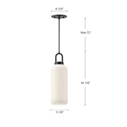 Kuzco Soji 8in 1-Light Pendant | Japanese Lantern-Inspired Matte Black Metal and Smoked Glass | Kitchen Island & Dining Room | Model PD401505MBSM