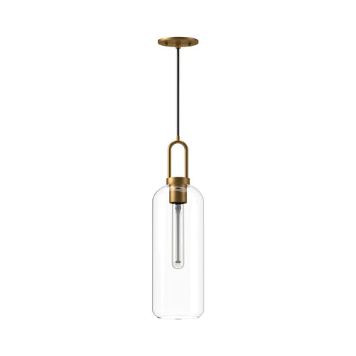 Kuzco Soji 6in 1-Light Pendant | Traditional Aged Gold and Clear Glass | Kitchen Island & Dining Room | 20.75 x 6 in | Model PD401606AGCL