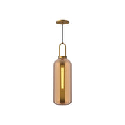 Kuzco Soji 6in 1-Light Pendant | Aged Gold and Copper Glass | Dining Room & Entryway | 20.75 H x 6 Dia in | Model PD401606AGCP