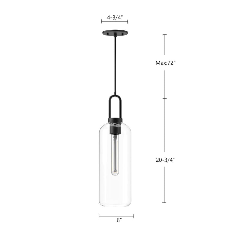 Kuzco Soji 6in 1-Light Pendant | Aged Gold and Copper Glass | Dining Room & Entryway | 20.75 H x 6 Dia in | Model PD401606AGCP