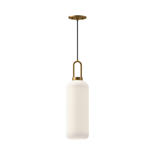 Kuzco Soji 6in 1-Light Pendant | Aged Gold Metal and Opal Matte Glass | Dining Room & Entryway | 60W E26 Socket | Model PD401606AGOP