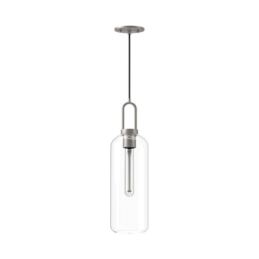 Kuzco Soji 6in 1-Light Pendant | Japanese-Inspired Brushed Nickel and Clear Glass | Kitchen Island & Dining Room | 20.75 x 6 in | Model PD401606BNCL