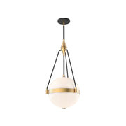 Kuzco Harmony 14in 3-Light Pendant | Brushed Gold Glossy Opal Glass | Dining Room & Kitchen Island | 27 x 13.5 in | Model PD406414BGGO