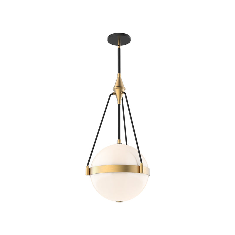 Kuzco Harmony 14in 3-Light Pendant | Brushed Gold Glossy Opal Glass | Dining Room & Kitchen Island | 27 x 13.5 in | Model PD406414BGGO