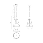 Kuzco Harmony 14in 3-Light Pendant | Brushed Gold Glossy Opal Glass | Dining Room & Kitchen Island | 27 x 13.5 in | Model PD406414BGGO