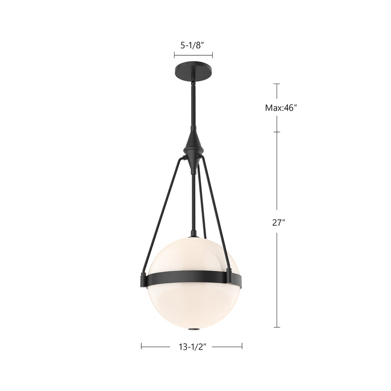 Kuzco Harmony 14in 3-Light Pendant | Brushed Gold Glossy Opal Glass | Dining Room & Kitchen Island | 27 x 13.5 in | Model PD406414BGGO