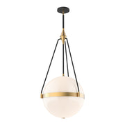 Kuzco Harmony 18in 4-Light Pendant | Brushed Gold Steel and Glossy Opal Glass | Dining Room & Kitchen Island | 4 x 60W E26 | Model PD406418BGGO
