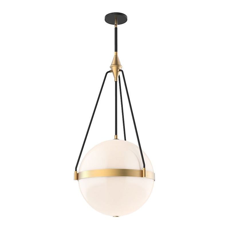 Kuzco Harmony 18in 4-Light Pendant | Brushed Gold Steel and Glossy Opal Glass | Dining Room & Kitchen Island | 4 x 60W E26 | Model PD406418BGGO