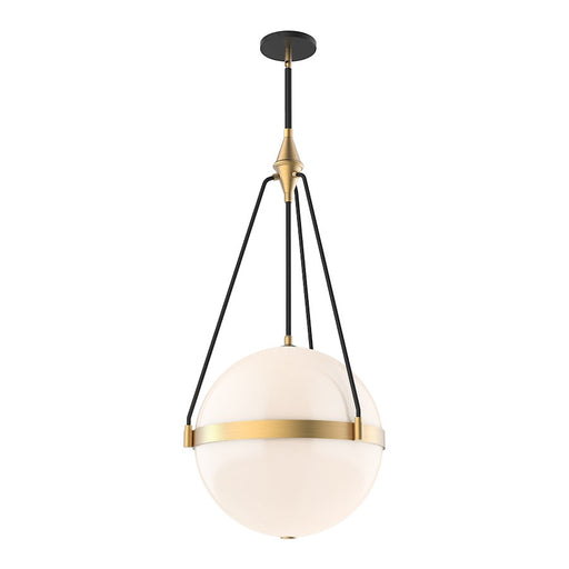 Kuzco Harmony 18in 4-Light Pendant | Brushed Gold Steel and Glossy Opal Glass | Dining Room & Kitchen Island | 4 x 60W E26 | Model PD406418BGGO