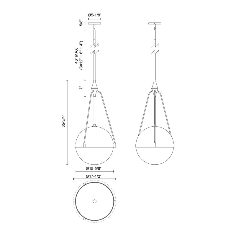 Kuzco Harmony 18in 4-Light Pendant | Brushed Gold Steel and Glossy Opal Glass | Dining Room & Kitchen Island | 4 x 60W E26 | Model PD406418BGGO