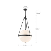 Kuzco Harmony 18in 4-Light Pendant | Brushed Gold Steel and Glossy Opal Glass | Dining Room & Kitchen Island | 4 x 60W E26 | Model PD406418BGGO