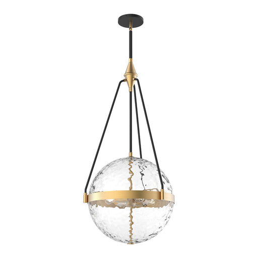 Kuzco Harmony 18in 4-Light Pendant | Brushed Gold Steel and Clear Water Glass/Glossy Opal | Kitchen Island & Dining Room | Model PD406418BGWC