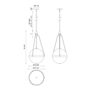 Kuzco Harmony 18in 4-Light Pendant | Brushed Gold Steel and Clear Water Glass/Glossy Opal | Kitchen Island & Dining Room | Model PD406418BGWC